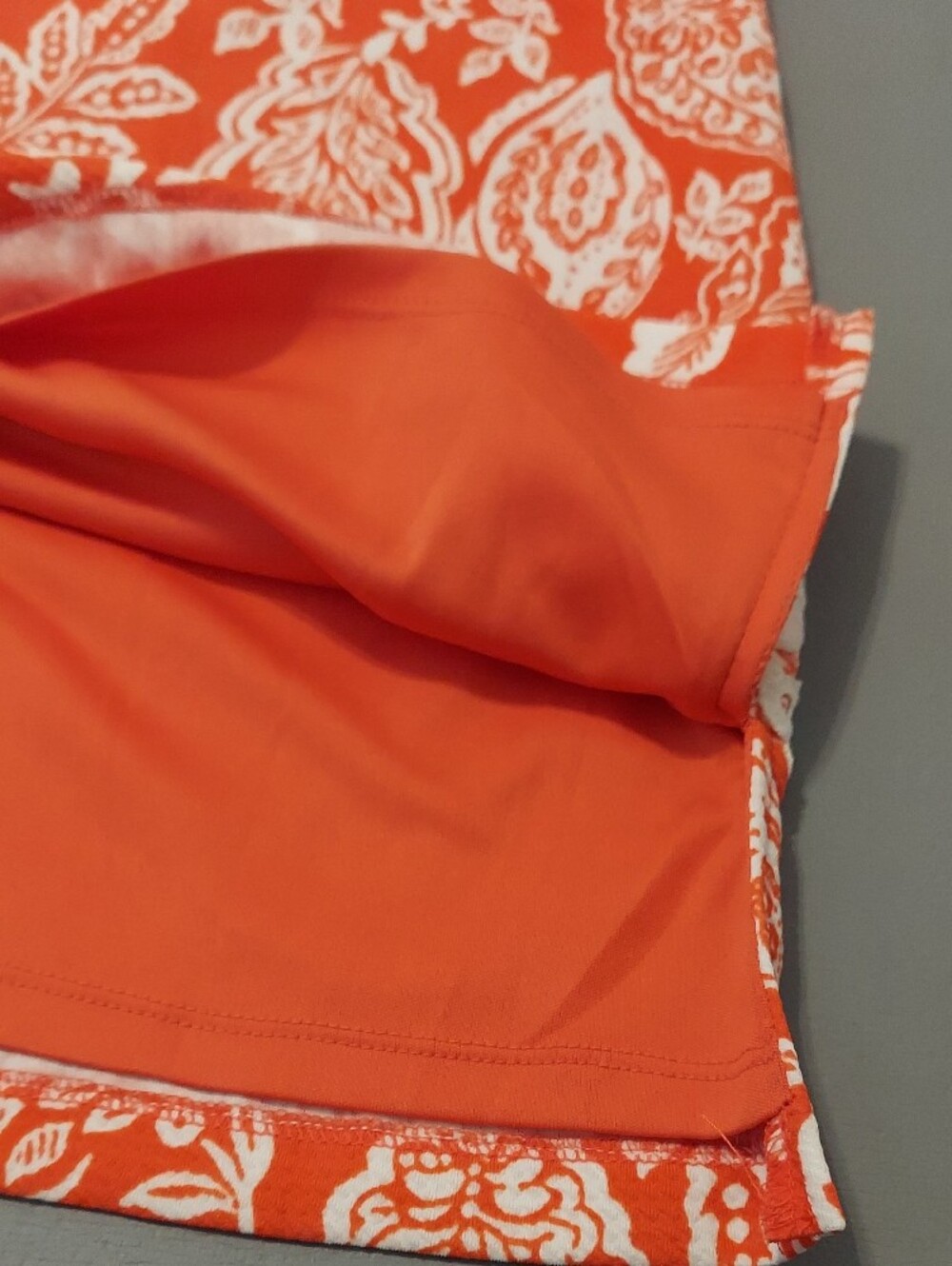 Eliza J Orange & White Floral Sleeveless V-Neck Lace Shift Dress Size 6 - Picture 10 of 11
